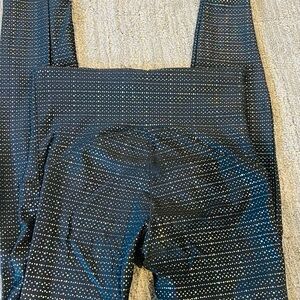 SPANX Black Leggings with Gold Accents